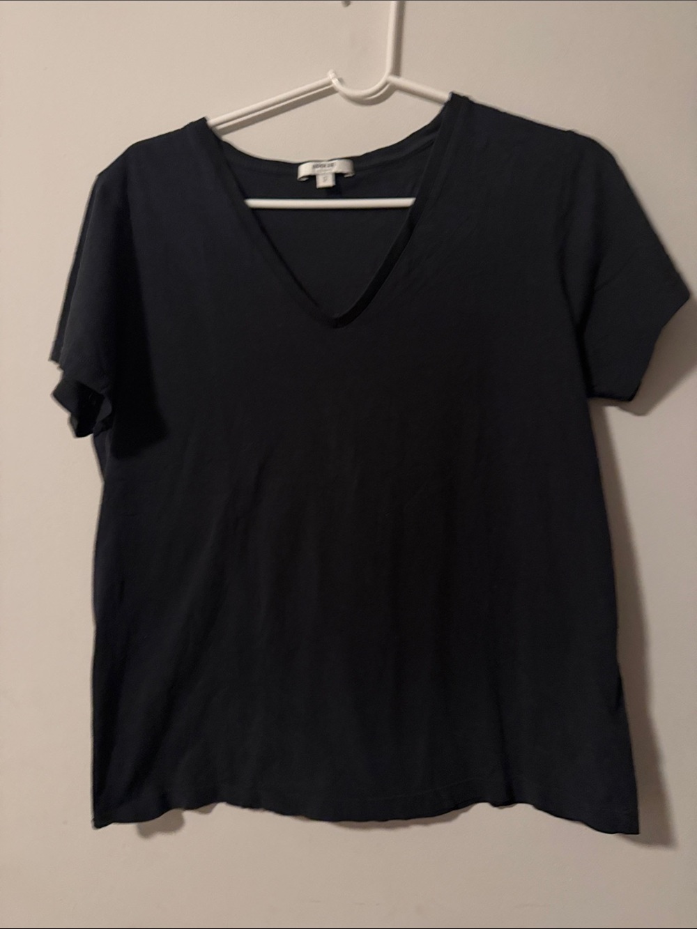 Agolde Black V-Neck Short Sleeve Tee